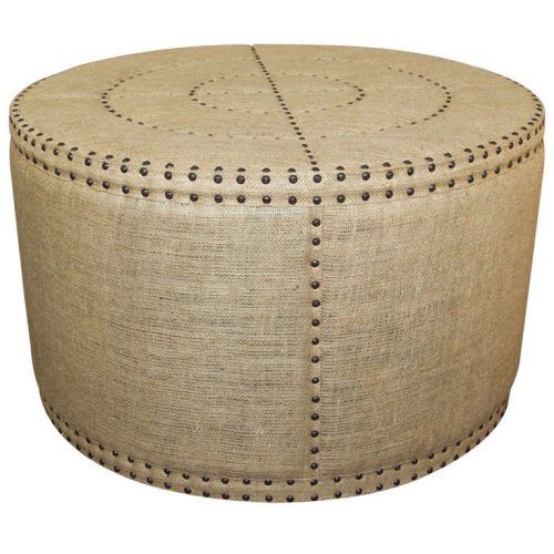 White Solid Cylinder Pouf Ottomans (Photo 10 of 18)