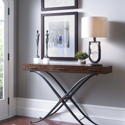 Aged Black Iron Console Tables (Photo 5 of 20)