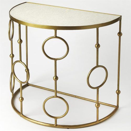 Gold And Clear Acrylic Console Tables (Photo 18 of 20)