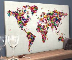 20 Collection of Butterfly Map Wall Art