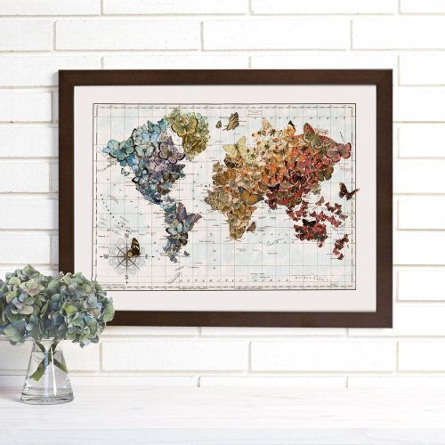 Butterfly Map Wall Art (Photo 3 of 20)