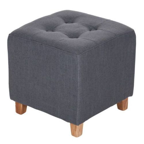Light Blue And Gray Solid Cube Pouf Ottomans (Photo 1 of 20)