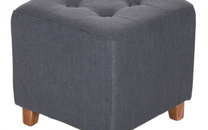 20 Inspirations Light Blue and Gray Solid Cube Pouf Ottomans