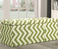 20 Photos Green Fabric Square Storage Ottomans with Pillows