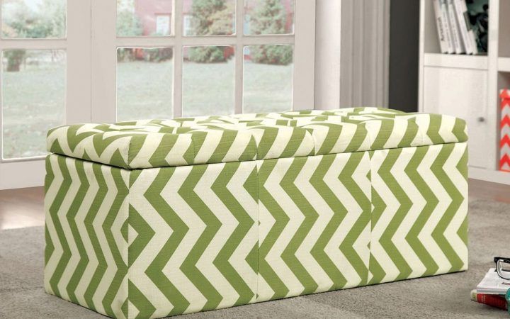 20 Photos Green Fabric Square Storage Ottomans with Pillows