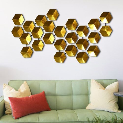 Gold And White Metal Wall Art (Photo 14 of 20)