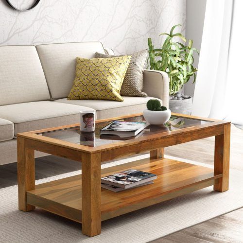 Wood Tempered Glass Top Coffee Tables (Photo 12 of 20)