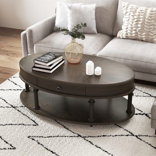 Oval Mod Rotating Coffee Tables (Photo 8 of 20)