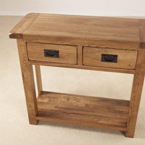 Rustic Oak And Black Console Tables (Photo 10 of 20)