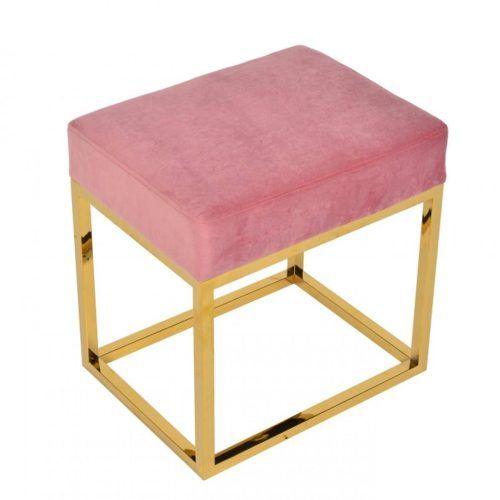 Pink Fabric Banded Ottomans (Photo 15 of 20)