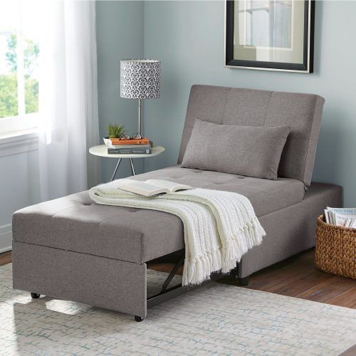 Convertible Light Gray Chair Beds (Photo 18 of 20)