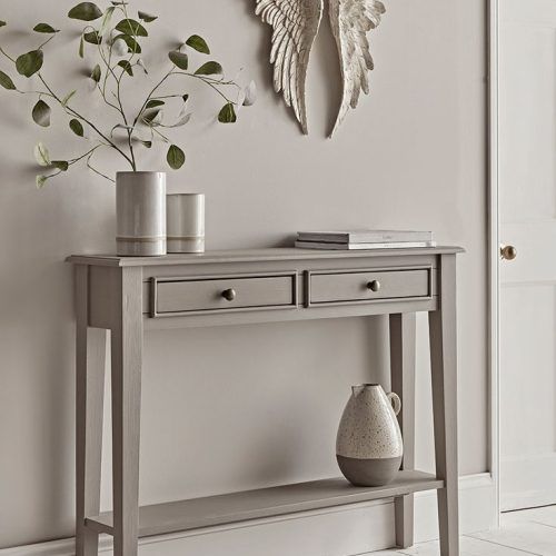 Gray Wood Veneer Console Tables (Photo 3 of 20)
