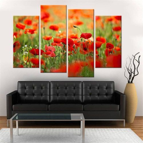 Red Poppy Canvas Wall Art (Photo 17 of 20)