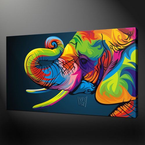Abstract Elephant Wall Art (Photo 13 of 20)