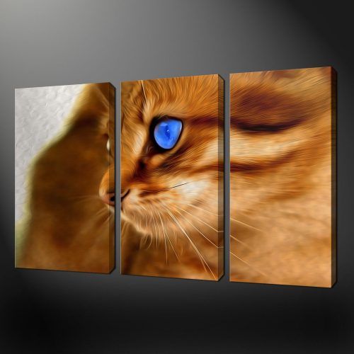 Cat Canvas Wall Art (Photo 3 of 20)