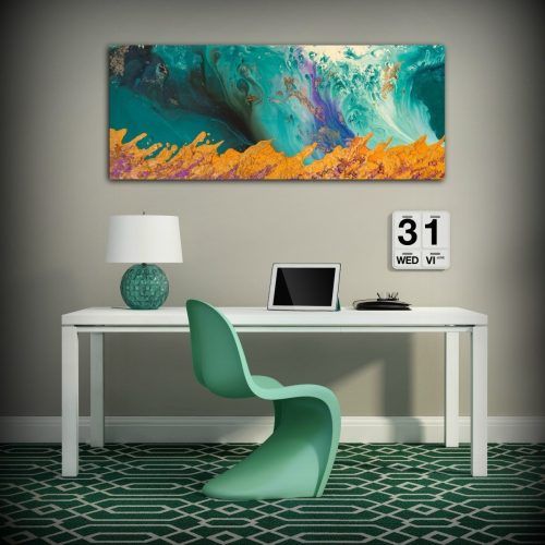Oversized Teal Canvas Wall Art (Photo 10 of 20)
