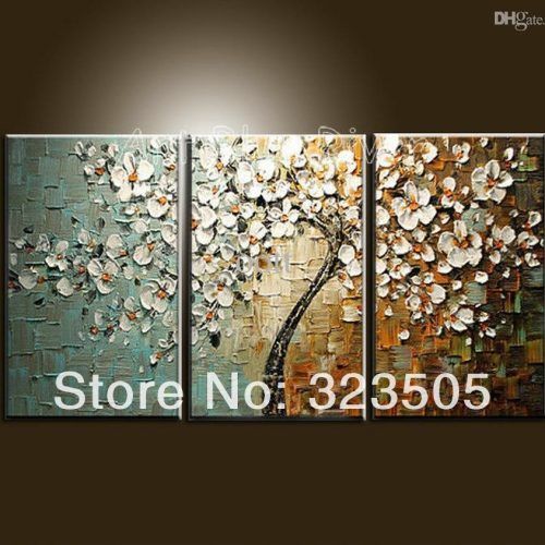 Cherry Blossom Oil Painting Modern Abstract Wall Art (Photo 9 of 20)