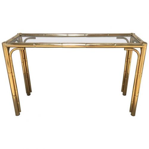 Brass Smoked Glass Console Tables (Photo 6 of 20)