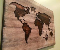 Top 20 of World Map Wood Wall Art
