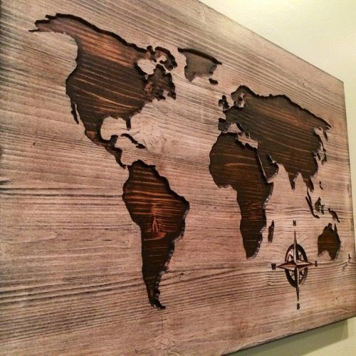 World Map Wood Wall Art (Photo 1 of 20)