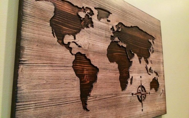 Top 20 of World Map Wood Wall Art