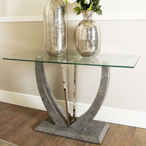 Chrome And Glass Modern Console Tables (Photo 3 of 20)