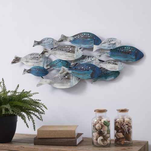 Ceramic Blue Fish Plate Wall Decor (Photo 18 of 20)