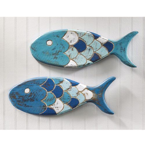 Ceramic Blue Fish Plate Wall Decor (Photo 11 of 20)