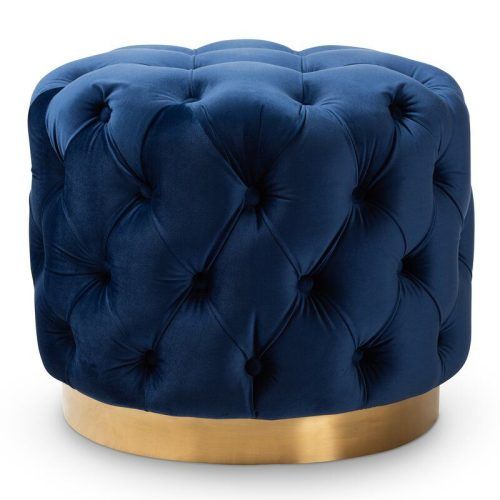 Royal Blue Tufted Cocktail Ottomans (Photo 13 of 20)
