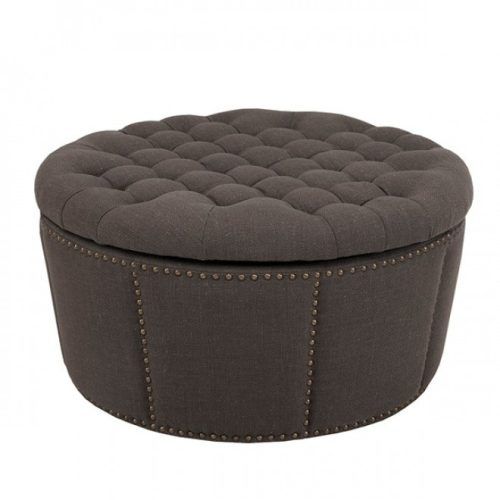 Light Gray Tufted Round Wood Ottomans With Storage (Photo 19 of 20)