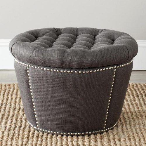 Gray Velvet Ottomans With Ample Storage (Photo 19 of 20)
