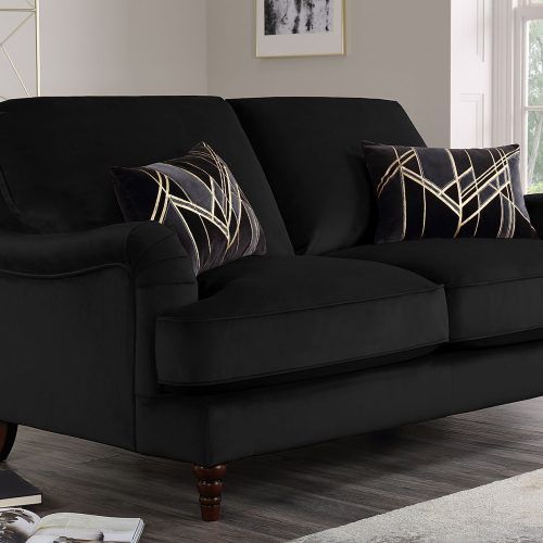 2 Seater Black Velvet Sofa Beds (Photo 1 of 20)
