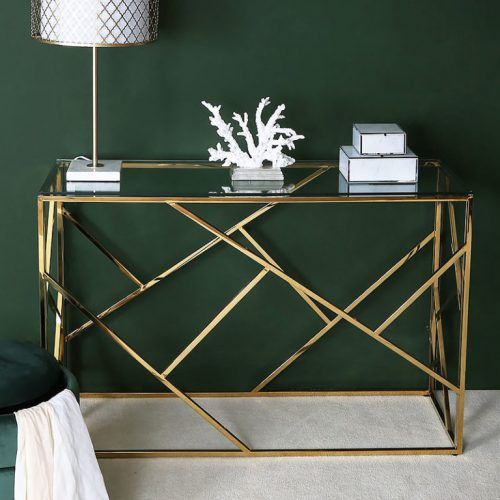 Metallic Gold Modern Console Tables (Photo 11 of 20)
