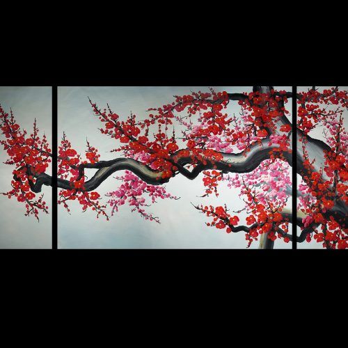 Cherry Blossom Oil Painting Modern Abstract Wall Art (Photo 4 of 20)