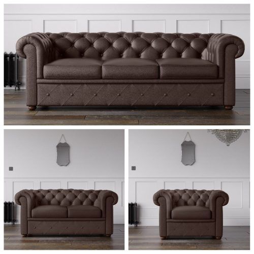 Faux Leather Sofas In Chocolate Brown (Photo 1 of 20)