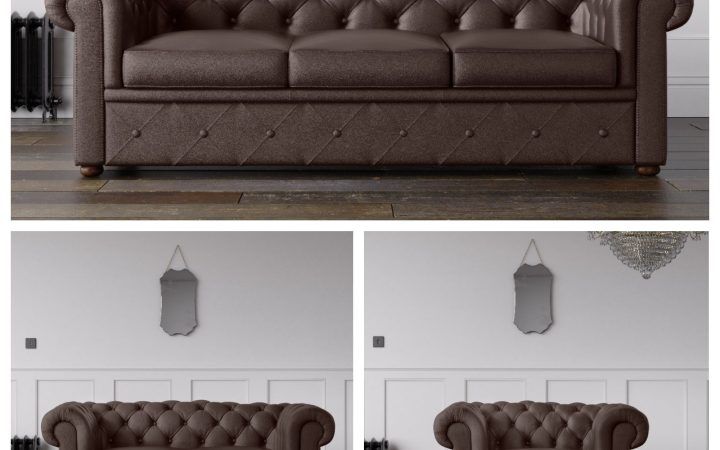 2024 Popular Faux Leather Sofas in Chocolate Brown