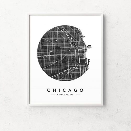 Chicago Map Wall Art (Photo 10 of 20)