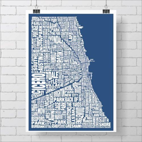 Chicago Neighborhood Map Wall Art (Photo 13 of 20)