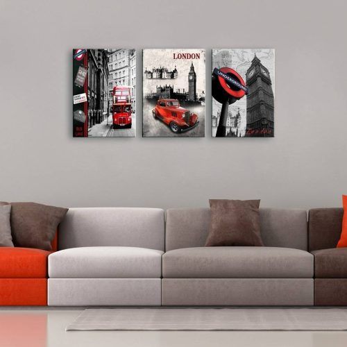 Black And White Wall Art With Red (Photo 9 of 25)