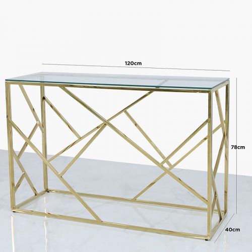 Glass And Gold Console Tables (Photo 8 of 20)