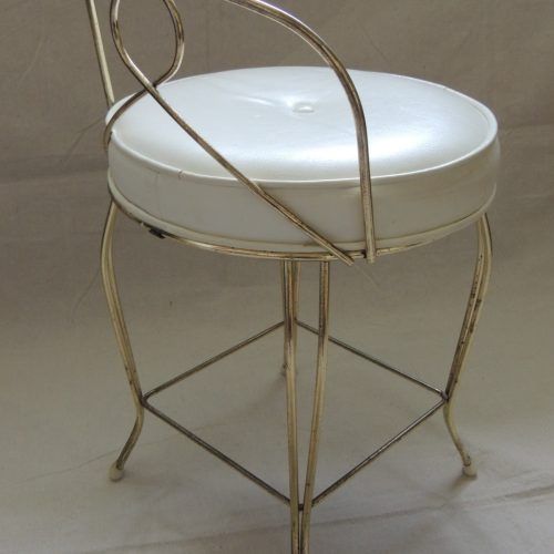 White Antique Brass Stools (Photo 5 of 20)