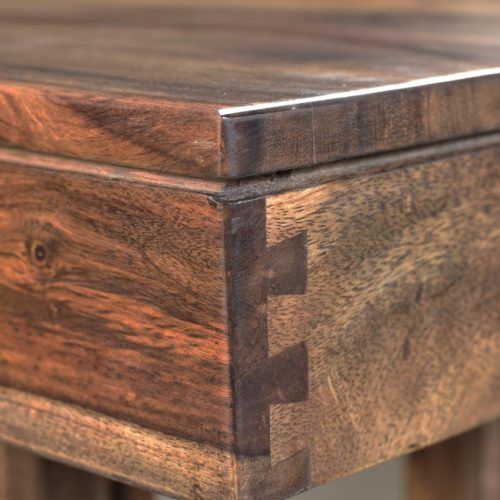 Pecan Brown Triangular Console Tables (Photo 20 of 20)