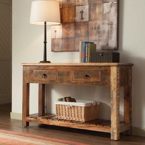 Smoked Barnwood Console Tables (Photo 18 of 20)