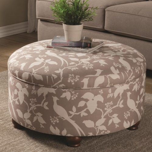 White And Light Gray Cylinder Pouf Ottomans (Photo 20 of 20)