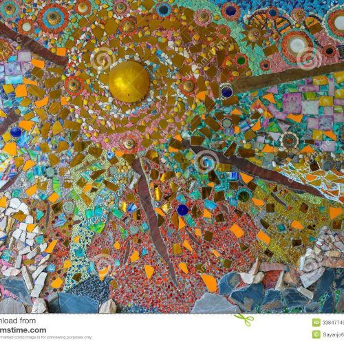 Abstract Mosaic Art On Wall (Photo 1 of 20)