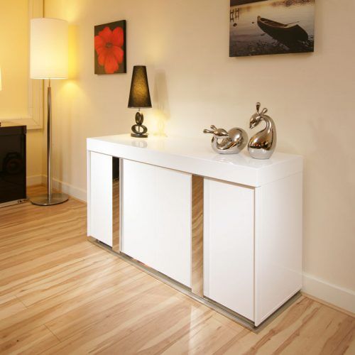 White Gloss And Maple Cream Console Tables (Photo 17 of 20)