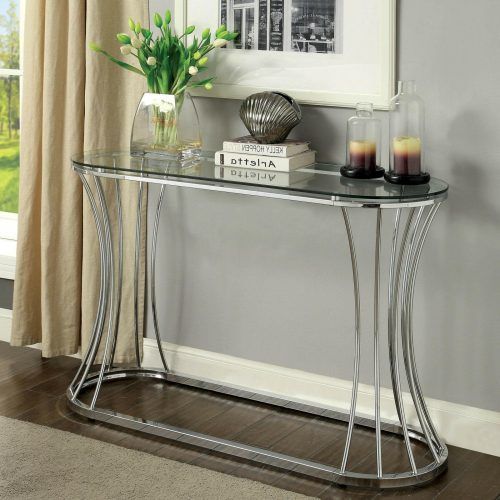 Geometric Glass Modern Console Tables (Photo 2 of 20)