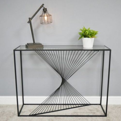 Geometric Glass Modern Console Tables (Photo 16 of 20)