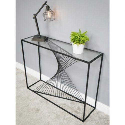 Black Round Glass-Top Console Tables (Photo 19 of 20)