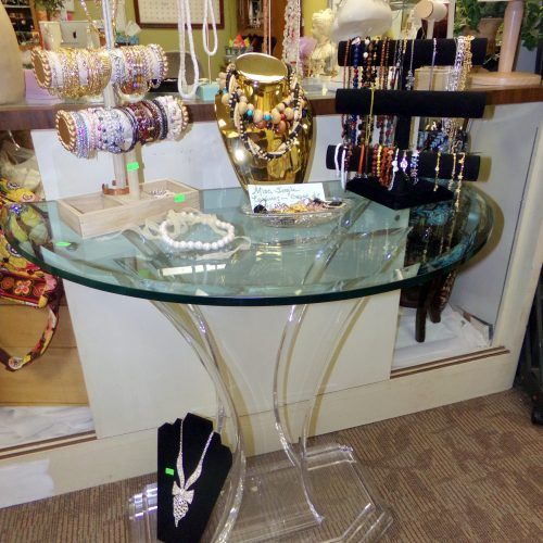 Gold And Clear Acrylic Console Tables (Photo 17 of 20)